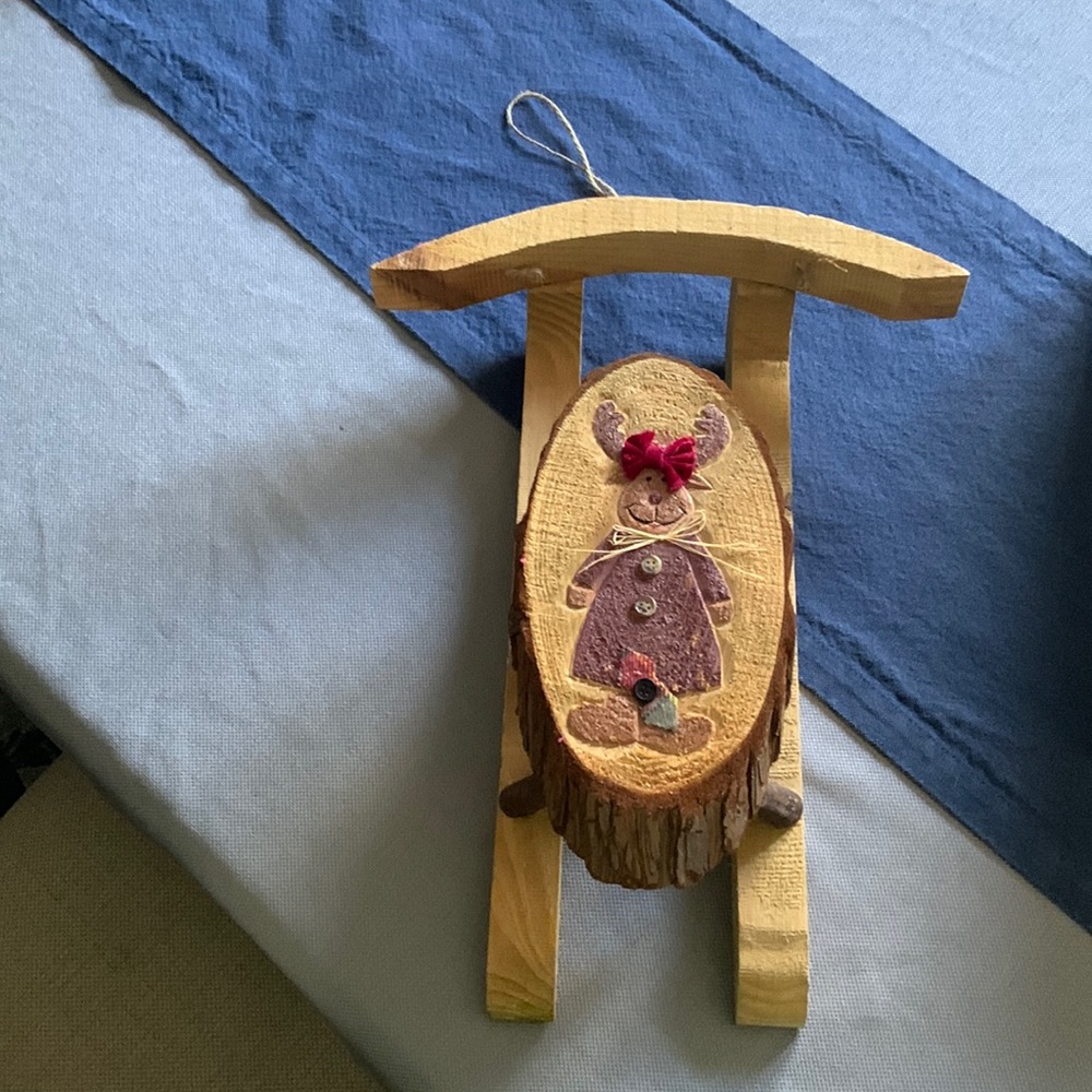18 “ Hand carved Christmas sled